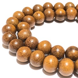 ABCGEMS Madre De Cacao Hardwood Beads - Natural Organic Wood DIY Jewelry Making - Ideal for Necklaces, Bracelets - Healing, Energy, Meditation - Wood Grain, Light Weight, Light Scent, Round, 10-11mm