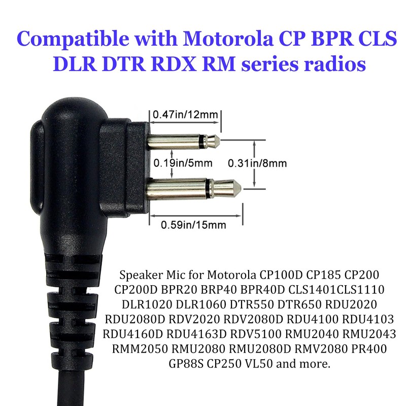 Retevis Walkie Talkies Speaker Mic,Compatible with Motorola CP200 CP200D CP100D