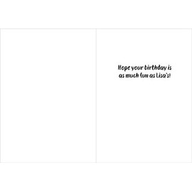 RSVP Funny Birthday Greeting Card: Mona Lisa with Messy Hair,Red,5" x 7",GC-B5873