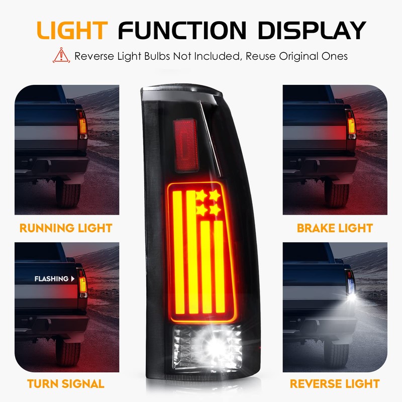 Tail Light Assembly + 3rd Brake Light Fit for Chevy
