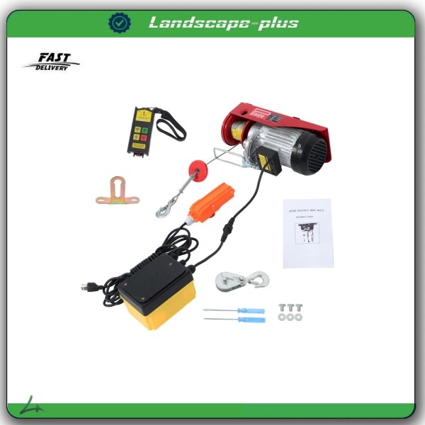 ALL-CARB 1320lbs Mini Electric Hoist 14ft Wired+328ft Wireless Remote Control