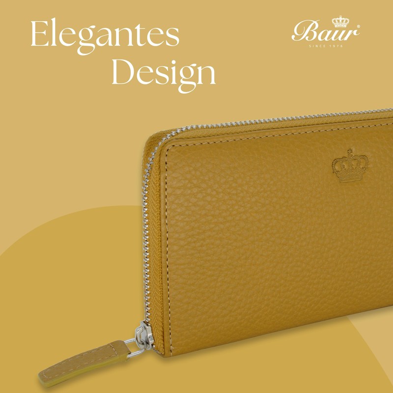 Baur Women's Genuine Leather Wallet with RFID Protection, Large Wallet,