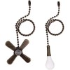 Ceiling Fan Pull Chain Extender, 2 Pieces 3mm Diameter Beaded Ball Fan Pull Chain,12 Inches Fan Pulls Set with Connector (Antique)
