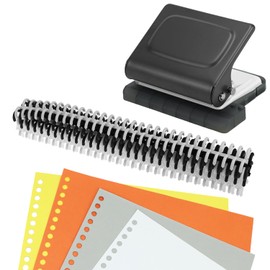 QWORK® 10 Holes Binder for Planners, Suitable for A4/B5/A5 Paper, Includes 12 Multicolour Binder Rings (30 Holes)