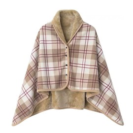 PetSumu Blanket Wearable Blanket Knee Cover Shoulder Cover 4-Way Wrap Skirt with Buttons Warm Fleece-Lined Flannel Moisture-Wicking Heat-Retaining Anti-Static Washable Oversized Lightweight Year-Round