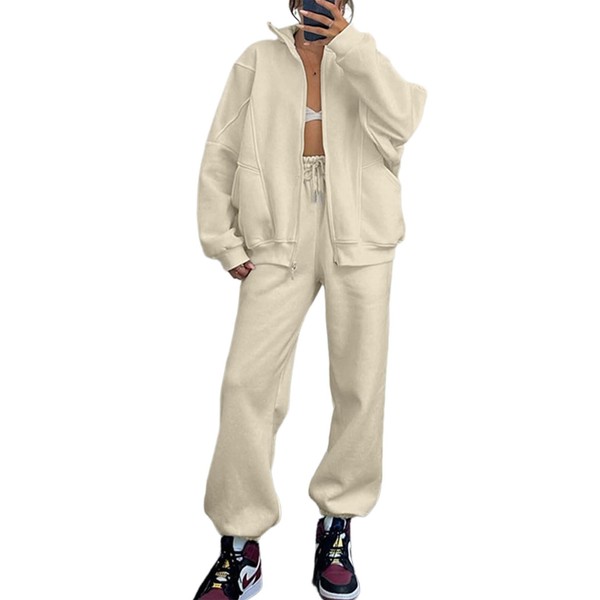 Matching Sets for Women Two Piece Sweat Suits Full Zip