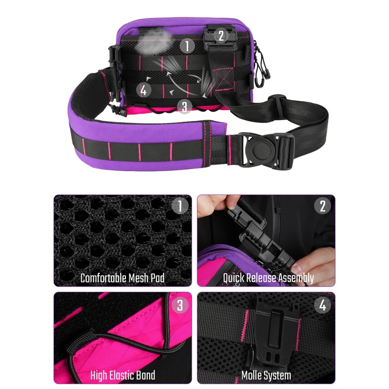 TACTICAL_GEEK Cache L3S Purple Crossbody Shoulder Bag, Multipurpose Sling Bag,