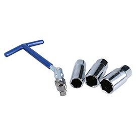 AB Tools-Toolzone Spark Plug Socket Remover Installer Set Flexi T Bar + 16 18 21mm Sockets 4pc