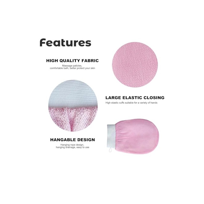 Exfoliating Gloves, Bath SPA Exfoliating Mitts Body Scrubber for Removing