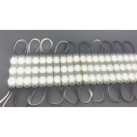 200 PCS 12V DC LED Module 6500K Daylight White 1.2W 3 LEDs with Gem-Lens Waterproof Decorative for Advertising Letter Sign with Tape Adhesive Backside