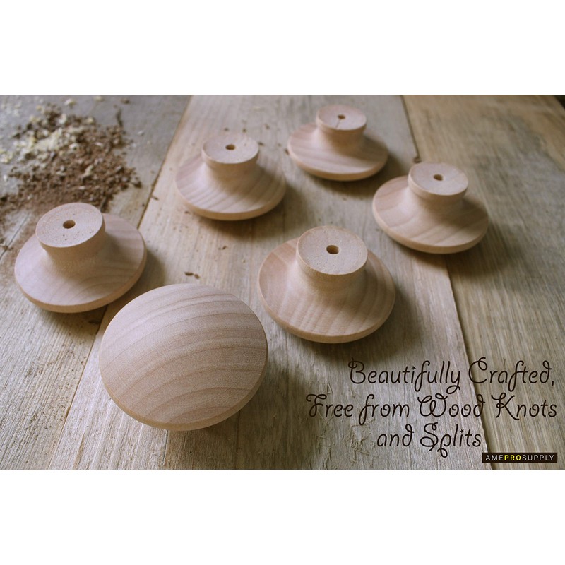Wood knobs Extra Large 2 inch Big Wooden knob for