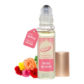 Zoha Rose Bloom - Rose Perfume for Women and Men, Alcohol Free Perfume Oil Roll On, Natural Clean Travel Size Parfum, 6ml Roller