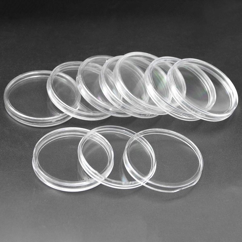 WMYCONGCONG 100 PCS 40mm Coin Storage Container Box Clear Coin
