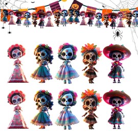 Dia De Muertos Decoraciones, 10 Piezas de acrílico Dia De Muertos Colgante de Halloween Ado-rnos, Decoraciones Divertidas para Fiestas