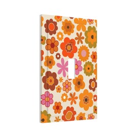 ybclf Boho Daisy Light Switch Cover 1 Gang Single Toggle Retro Wall Plate Decorative Vintage Colourful Floral Electrical Switchplate Faceplate for Bathroom Kitchen Girls Bedroom