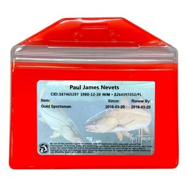 Stuart Promotional Products Hunting License Holder 3 Pack - Waterproof Horizontal Fluorescent Orange Badge Holder for Hunting & Fishing Licenses, Tags & IDs - Durable USA-Made