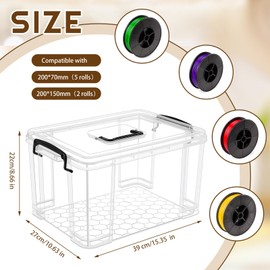 Kritkin Filament Storage Box for 3D Printer Filament Storage Bin Pla Dryer Box with Reusable Desiccants Total 10 Ounce(2 Pcs,15 x 11 x 9 Inches)