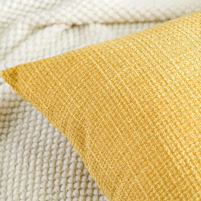 Artscope Cushion Covers Set of 2 Linen Decorative Square Pillowcases
