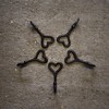 Homezone® 5Pc Love Heart Coat Hooks Wall Mounted Black Coat