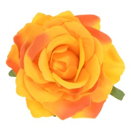 M METERXITY Rose Hair Clip, 4.33 Inch Flower Hairpin Fabric Floral Brooch for Bridal Wedding/Party/Women Hair Accessories, Hair Flowers Headpiece Floral Hair Pins [11cm, Orange]