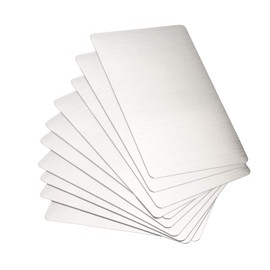sourcing map Blank Metal Card 100x60x0.4mm Brushed 201 Stainless Steel Plate for DIY Laser Printing Engraving Silver Tone 20 Pcs