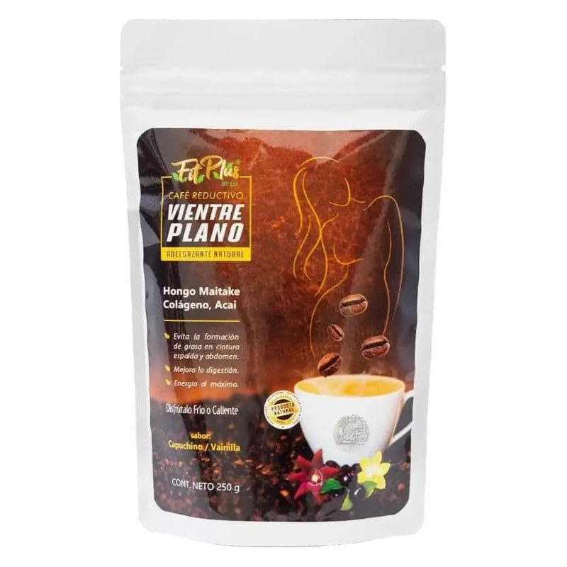 Fit Plus Café Vientre Plano Capuchino Vainilla, Bolsa de 250g