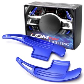 iJDMTOY Sports Blue Aluminum Large Paddle Extensions Compatible with 2015-2023 Ford Mustang