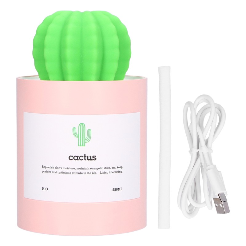 280ml Cactus Desktop Humidifier USB Power Supply Mute Nano Atomization