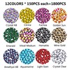 1800Pcs Hot Fix Glass Flatback Rhinestones HotFix Round Crystal Gems