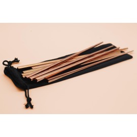 WHATAKANT - Sumoringer Stainless Steel Chopsticks | Set of 10 in Copper | Sustainable & Reusable Sushi Sticks with Velvet Bag to Go | Japanese Chopsticks Dishwasher Safe | 23 cm Length