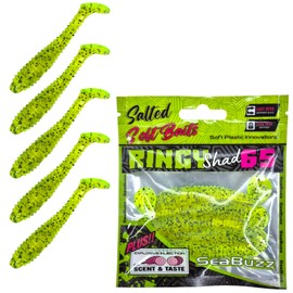 SEABUZZ Rubber Fish Fishing Lure Set 5 Pieces x 65 mm - Rubber Bait for Catfish and Zander & Pike - Trout & Perch Artificial Bait - Predator Fish Fishing Set - Fresh and Saltwater Fishing Equipment