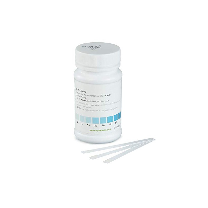 SimplexHealth Free Chlorine High Range Water Test Strips (50 Strips)