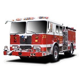 Rogue River Tactical Large Fire Truck Wall Decal Sticker Firefighter Boys Bedroom Decor Decoration Firetruck Engine Peel and Stick