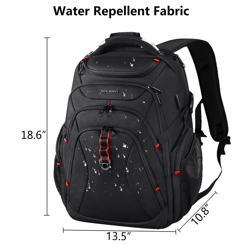 KROSER Travel Laptop Backpack 17.3 Inch XL Computer Backpack with
