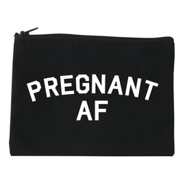 FASHIONISGREAT Pregnant AF Mom Cosmetic Makeup Bag Black Medium