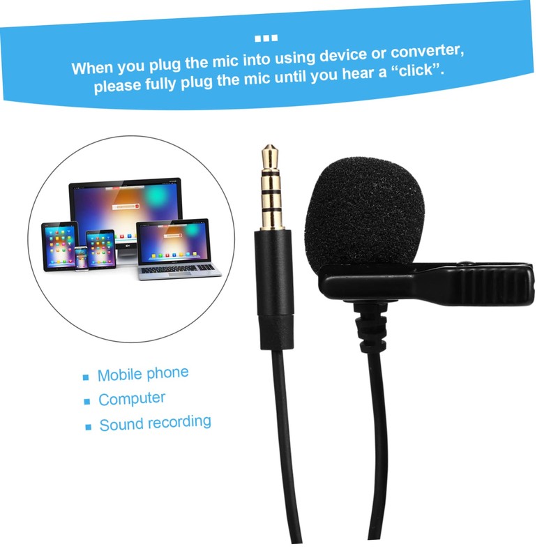 TOPPERFUN 1 Set Lavalier Condenser Microphone Lavalier Microphone USB Collar