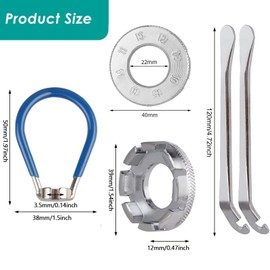 OTKARXUS Bike Spoke Wrench Kit,4PCS Bicycle Wheel Spoke Wrench Key Spanner Tire Levers, Cycle Spokes Rim Correct Tool for Repairing 10-15G Bicycle Spokes