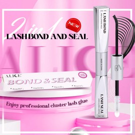 ALICE Waterproof Eyelash Extension Glue Lash Glue Bond and Seal for Lash Clusters Long Lasting 48-72 Hours Individual Lash Glue Strong Hold Lash Adhesive DIY at Home