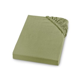 sleepling Flannelette Fitted Sheet, Made in Germany, 100% Cotton, Mattresses up to 23 cm High, All-Round Elastic, Oeko-Tex, Washable at 60 °C, 140 x 200 cm, Lime Green