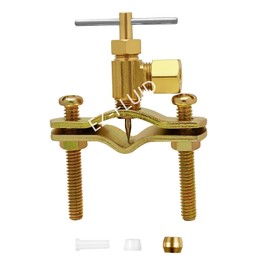 EZ-Fluid Compression Needle Valve Tee Adapter Union Coupling Fittings Connector,LF Brass Compression Tube Fitting Safe for Drinking water Plumbing (3/8" Comp Needle Valve, 1)