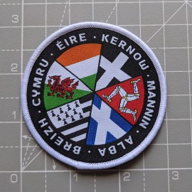 Handmade Celtic Nations Flags Woven Patch, Iron or Sew On, 3 Inch Round, Wales, Ireland