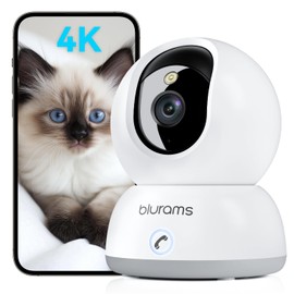 blurams Security Camera 4K, Indoor Pet Camera, Dog Cameras with Phone App for Home, 2-Way Talk, Motion Tracking, Color/IR Night Vision, Cloud&SD, 2.4GHz & 5GHz Wi-Fi