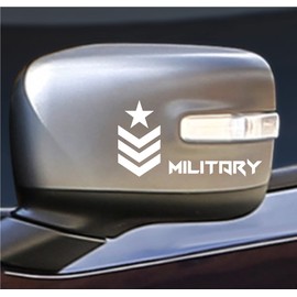 DualColorStampe Stickers compatible with Jeep Renegade Wrangler off-road mirrors Military Star US Army 4x4 COD.0194(WHITE)