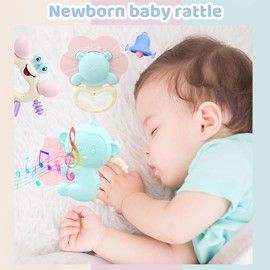 8er-Pack Beißring Baby,Zahnungshilfe mit Glöckchen Baby Spielzeug 0 monate Silikon Zubehör Für Jungen Und Mädchen