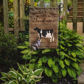 Caroline's Treasures CK6766GF Holstein Cow Welcome Garden Flag Mailbox Flag Decorative Yard Flag Banner Outside Patio Artwork Yard Flower Beds, Garden Size, Multicolor