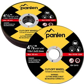 Panlen 10 Pack Cutting Wheel 4 1/2 Metal Stainless Steel Cut Off Disk,Thin Cutting Blade for Angle Grinder