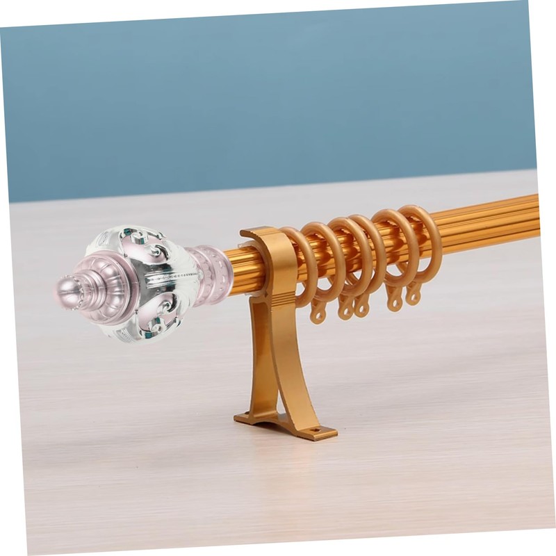 Operitacx Curtain Pole Decorative Head Rods Curtain Rod for Room