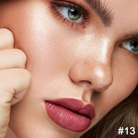 2 in 1 Mauve Red Matte Lip Liner & Lipstick Combination, DNM Metallic Dual Ended Lipstick, Lip Liner, Lip Gloss, 24 Hour all Day Long-Lasting Waterproof Lipliners Pen for Women Lip Makeup Gift Set13#