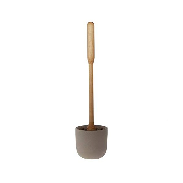Iris Hantverk Birch Wood Toilet Brush and Soft Concrete Cup in Natural Sand