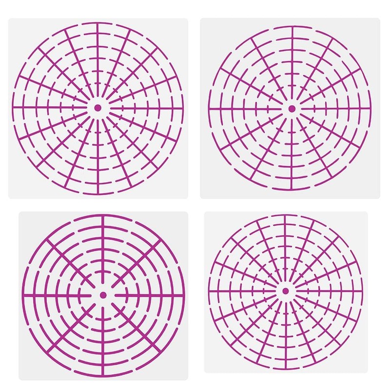 6 Pcs 8/12/16 Segment Dot Painting Tool Stencil Target Pattern